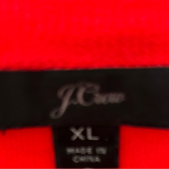 J. Crew Collection Vibrant Red Merino Wool Crew Neck Sweater-XL - Picture 4 of 6